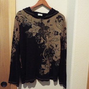 Cactus hooded zip up sweater size L
